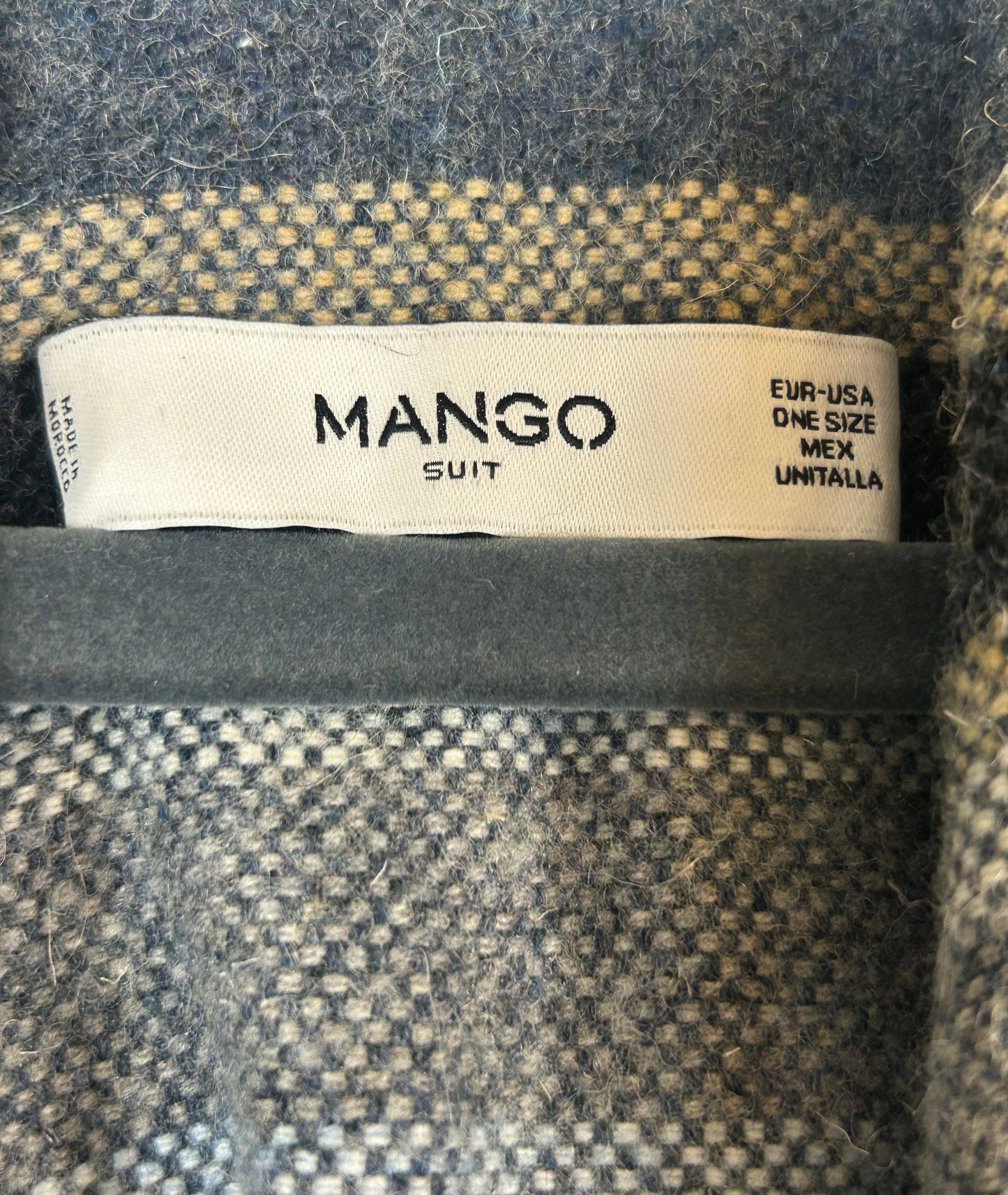 Blue checked mango wrap Jacket