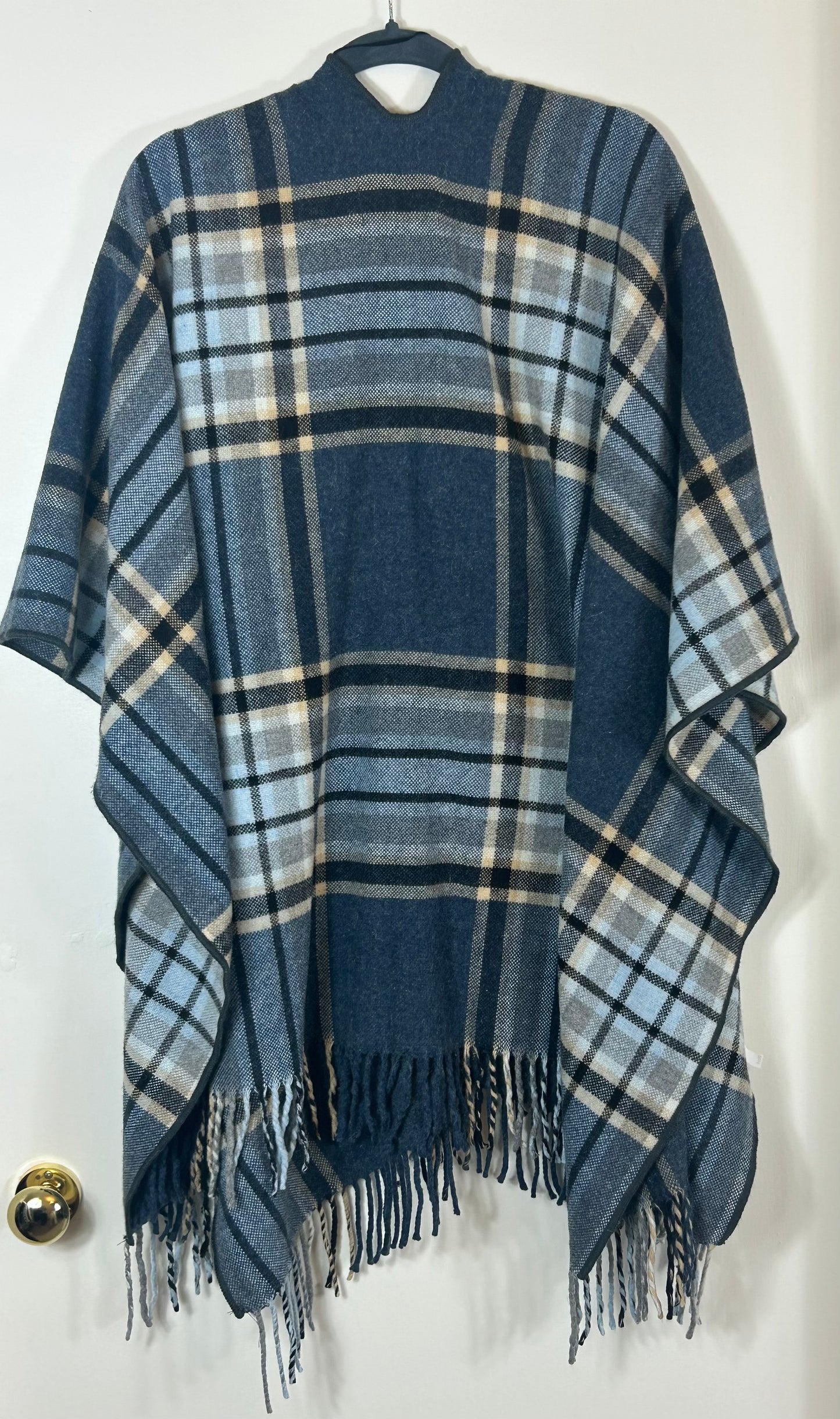 Blue checked mango wrap Jacket