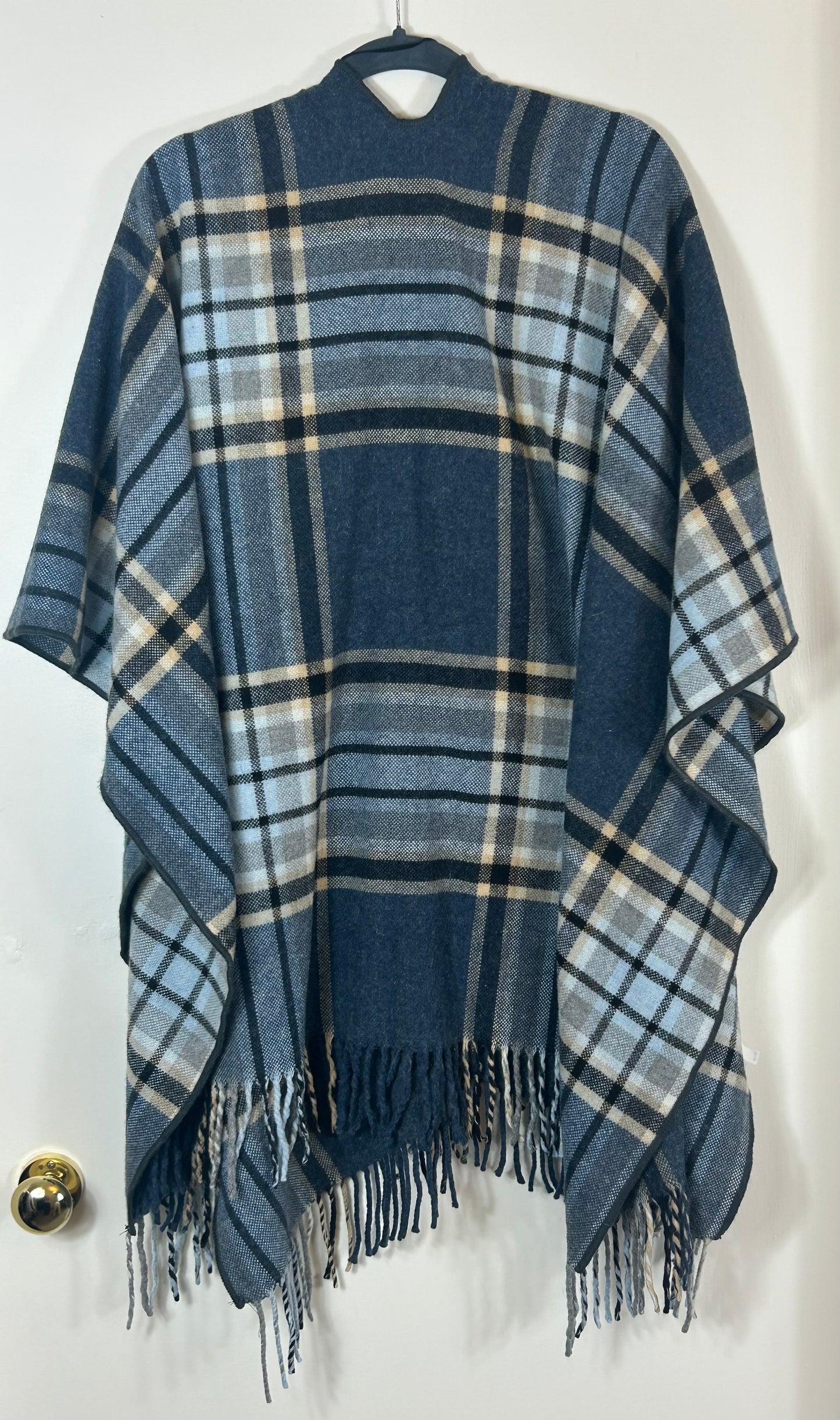 Blue checked mango wrap Jacket