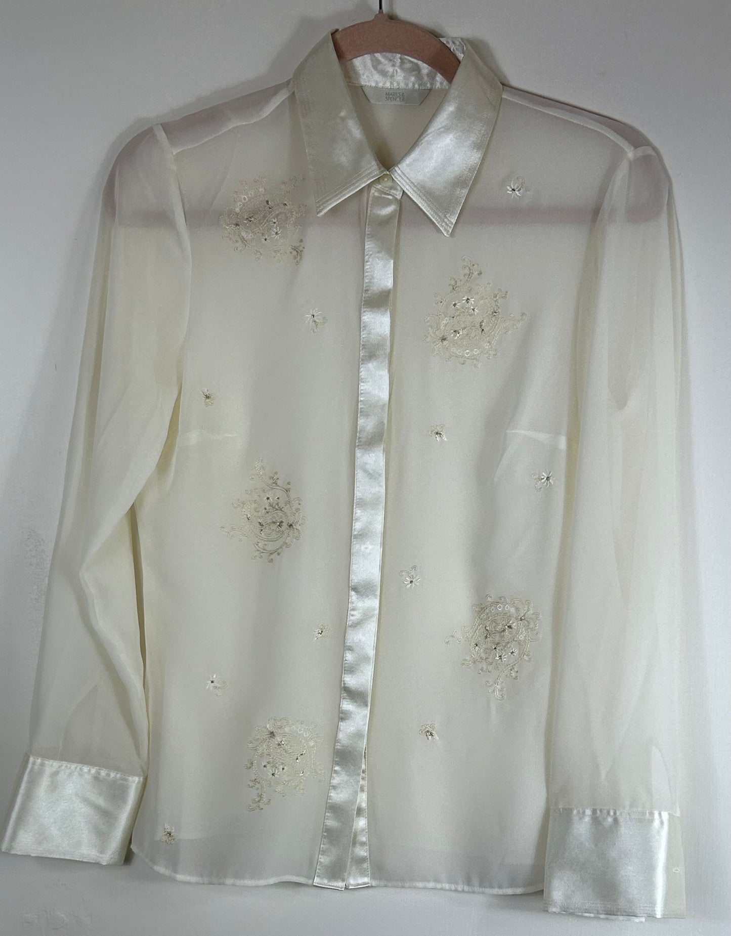 Cream M&S Sheer Blouse