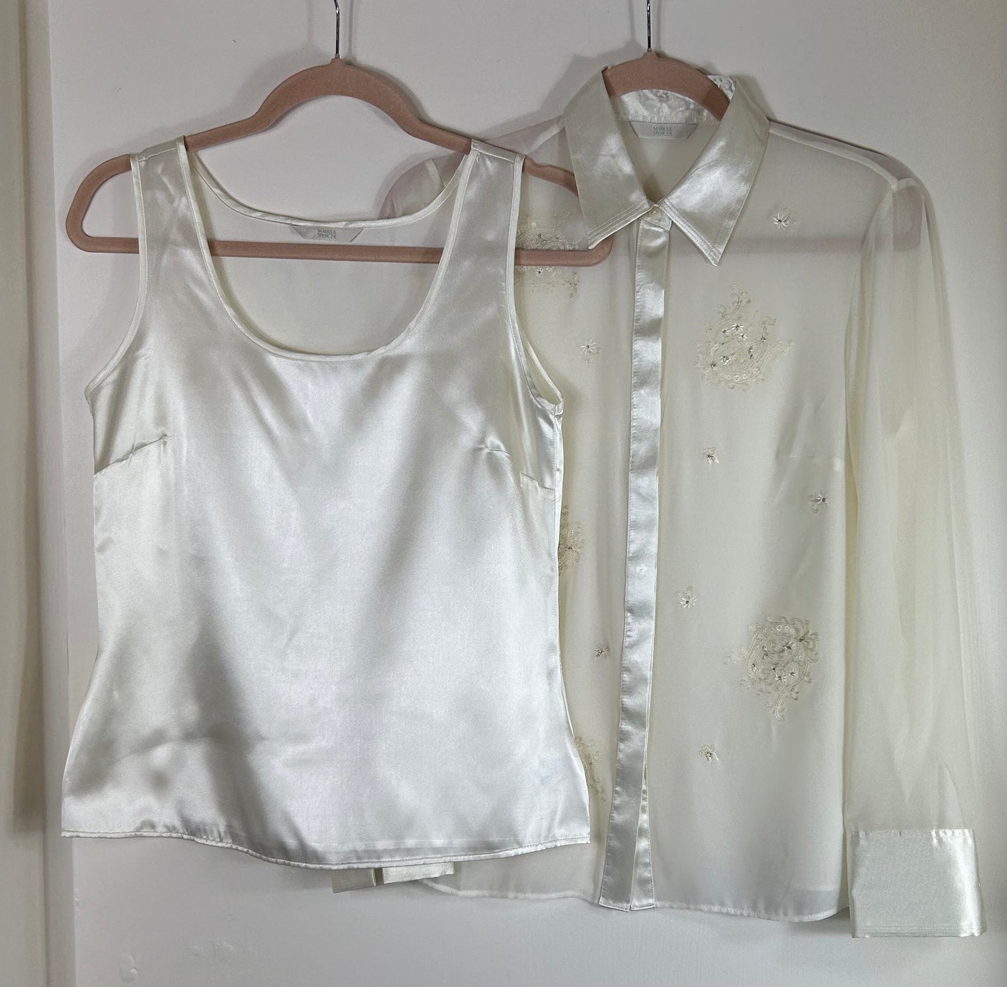 Cream M&S Sheer Blouse