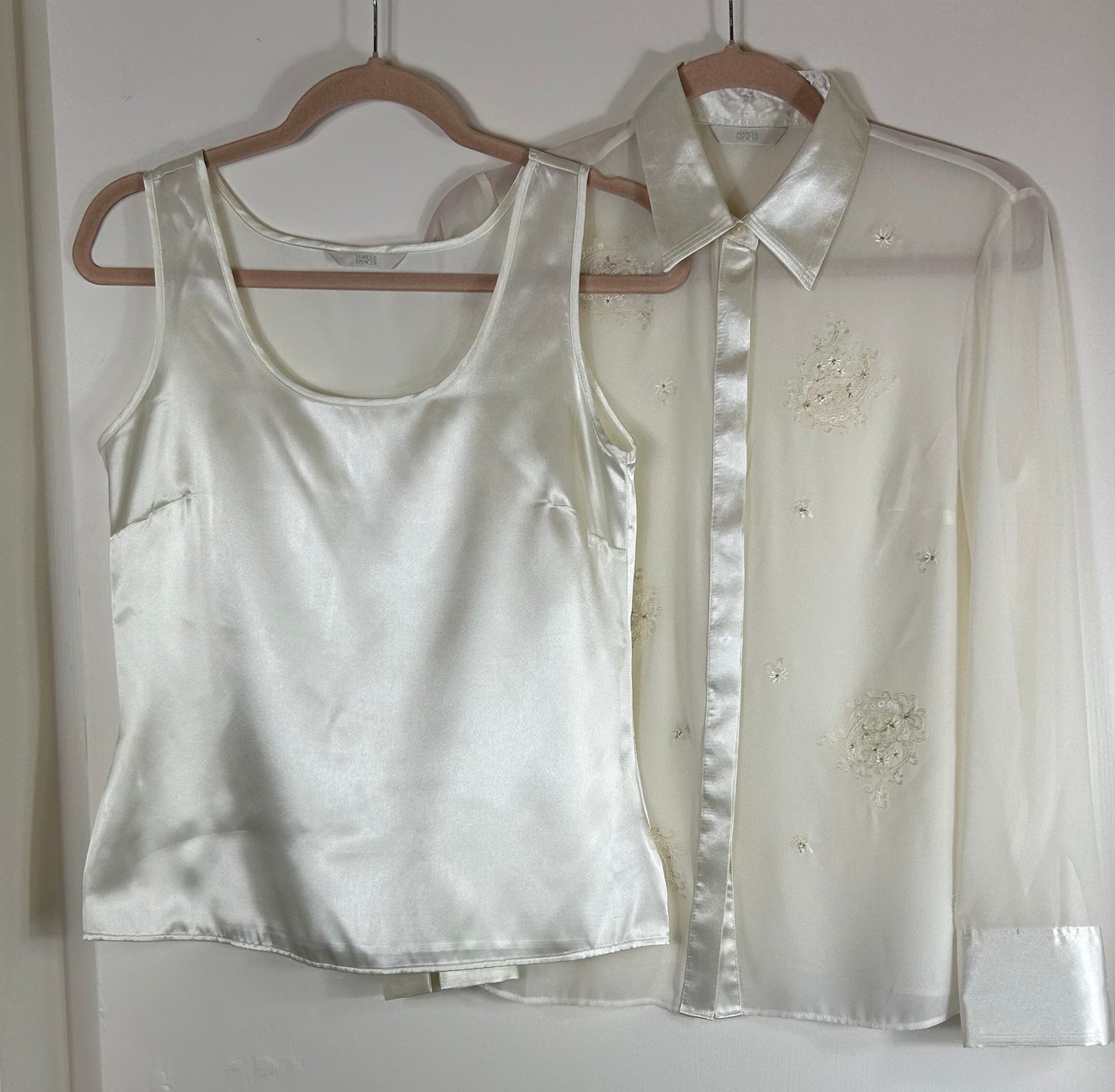Cream M&S Sheer Blouse