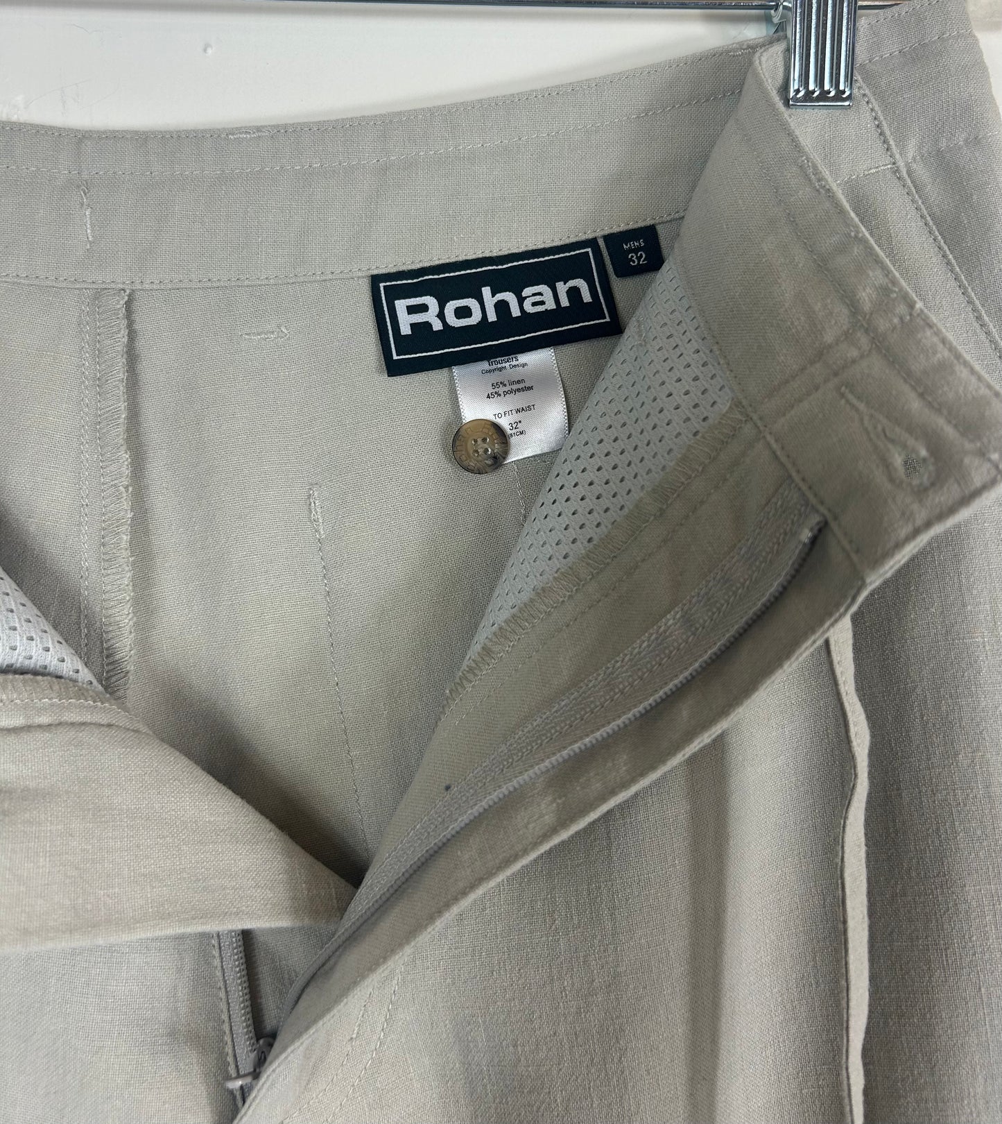 Beige Gents Rohan Linen Blend Trousers