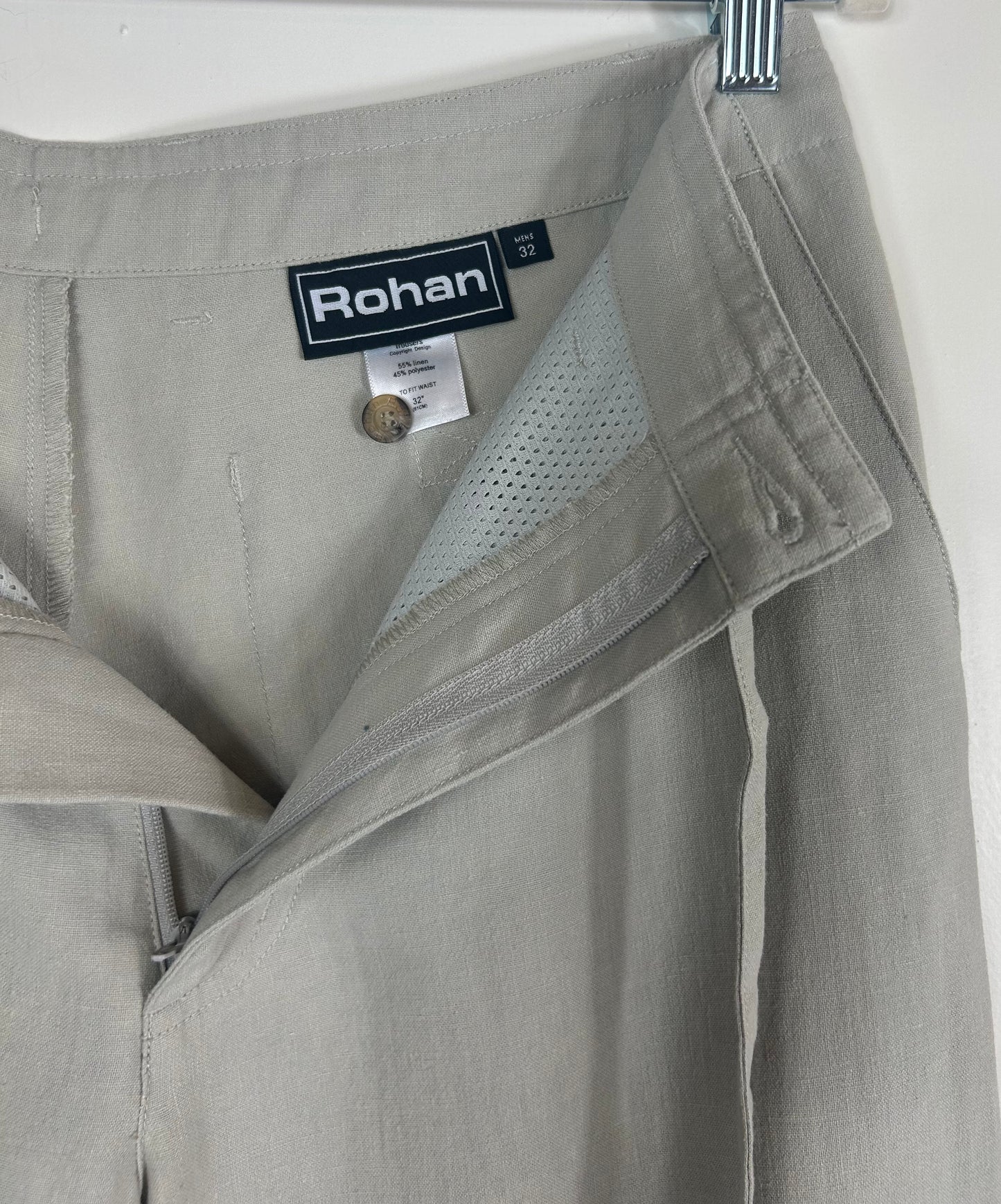 Beige Gents Rohan Linen Blend Trousers
