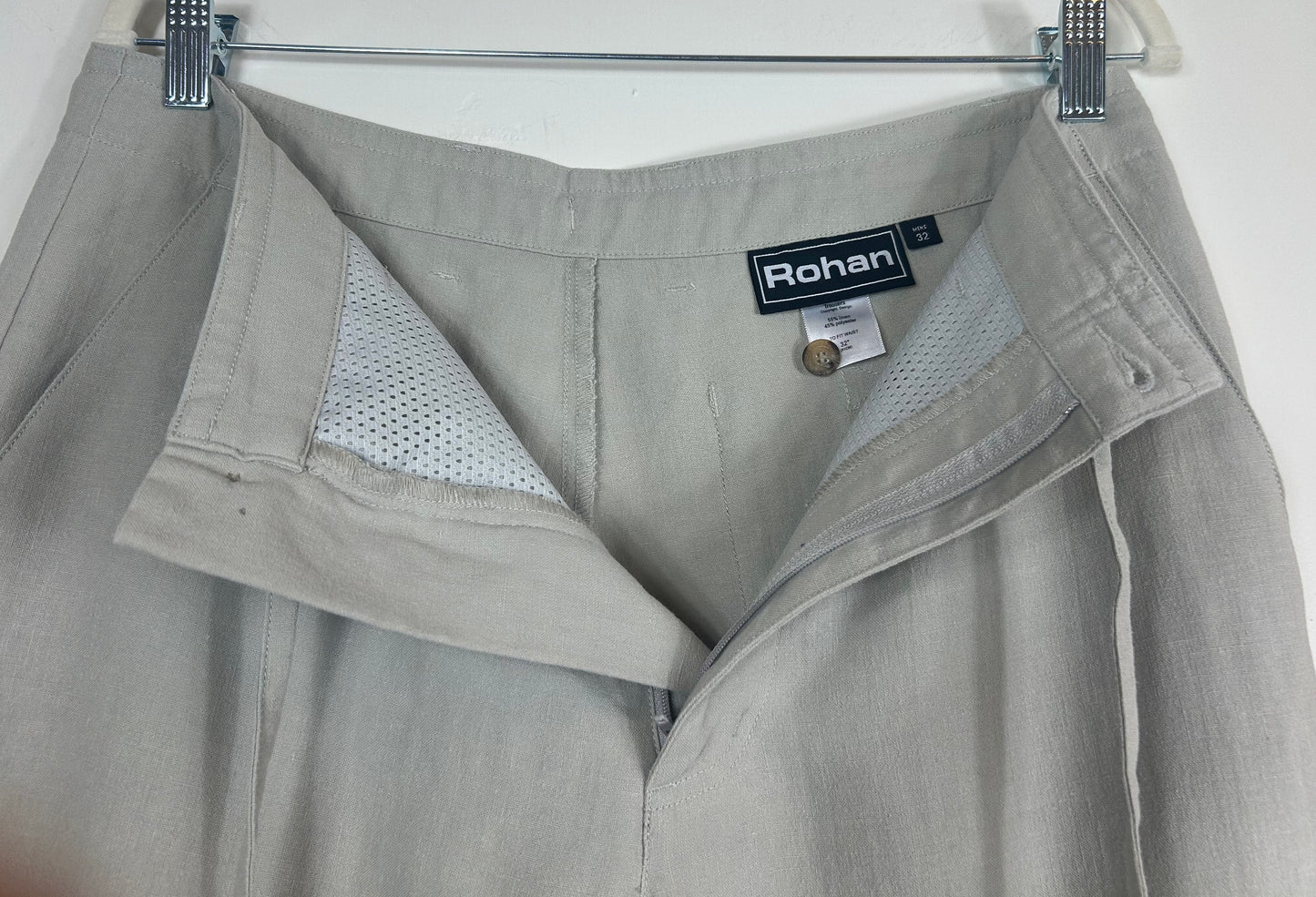 Beige Gents Rohan Linen Blend Trousers