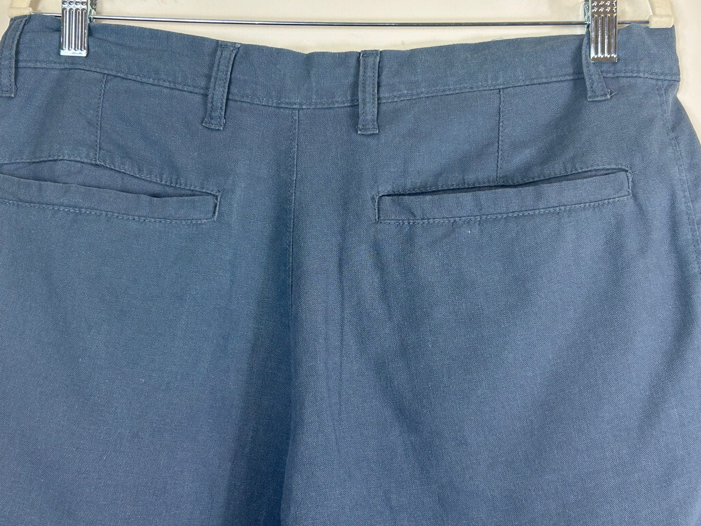 Pale Blue Gents M&S Light Weight Linen Blend Trousers