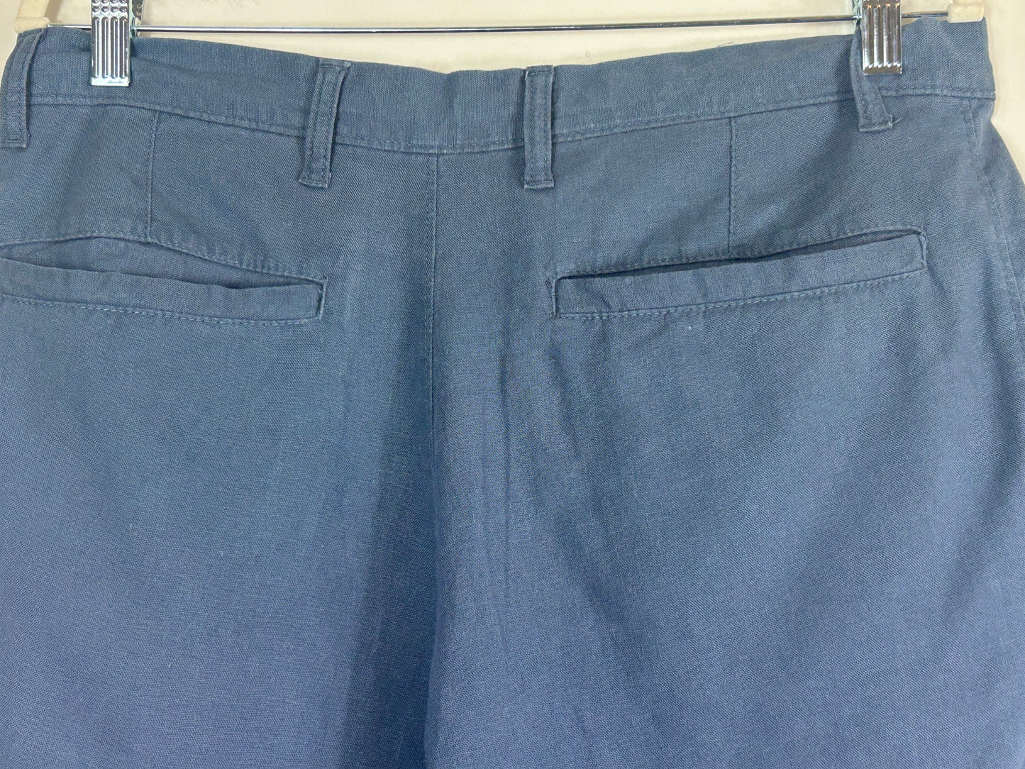 Pale Blue Gents M&S Light Weight Linen Blend Trousers