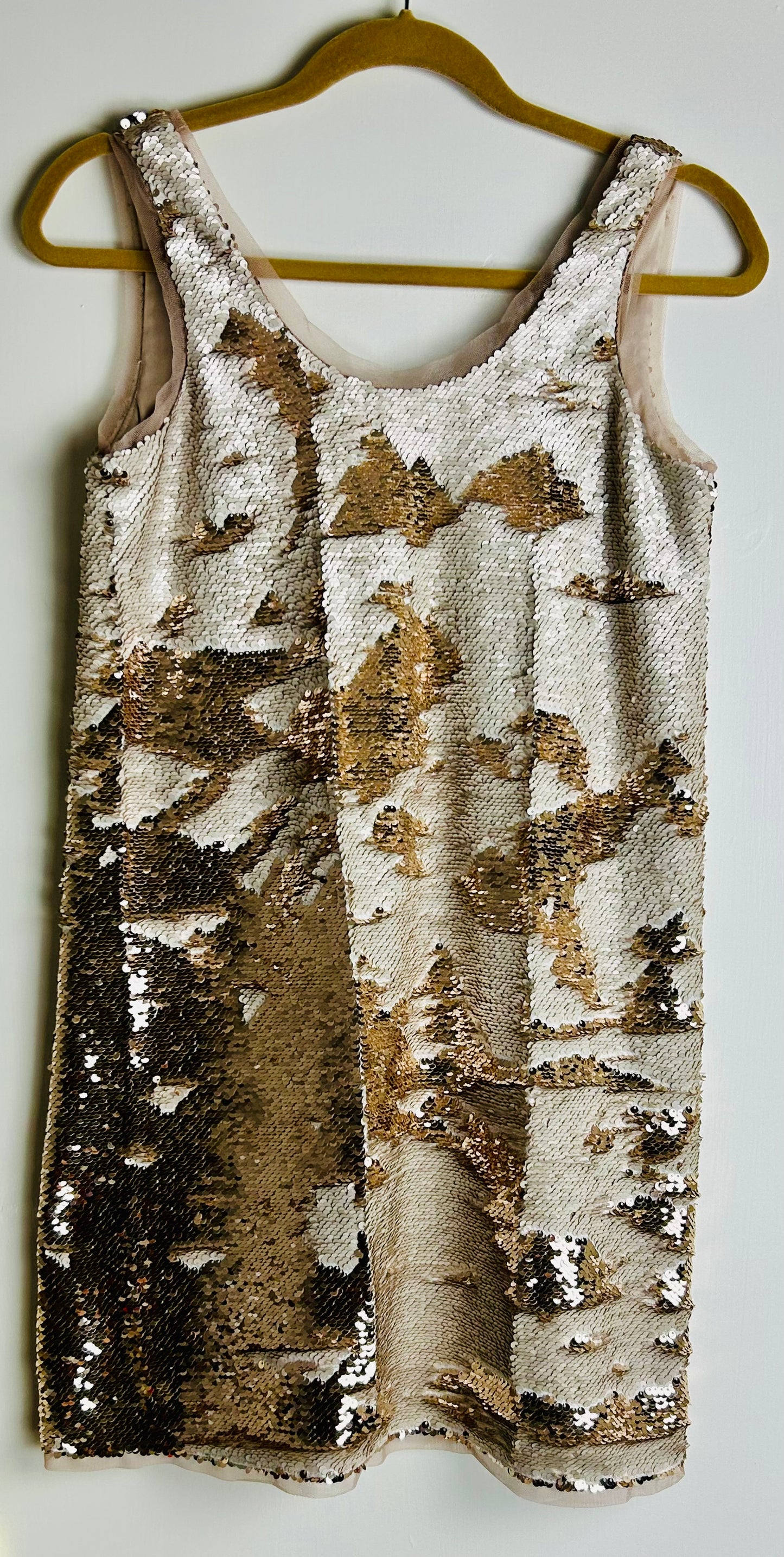Gold Sleeveless Sequince Dress