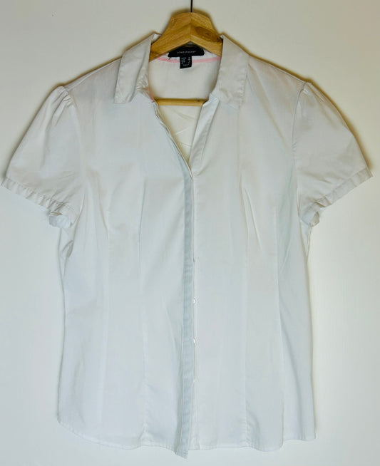 White Short Sleeved  Blouse