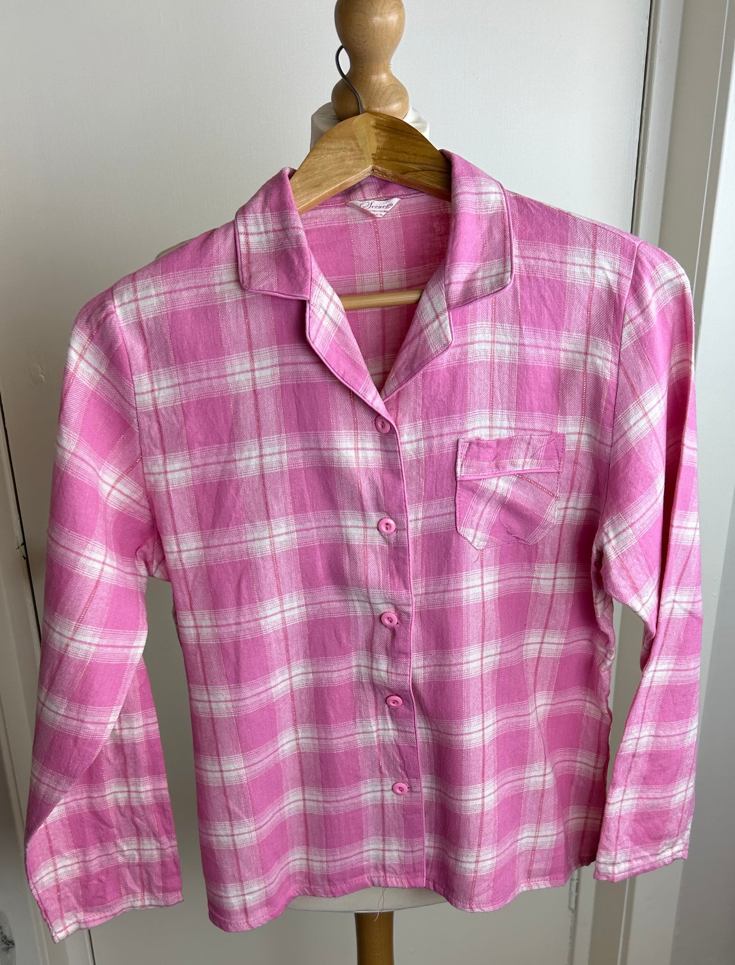 Pink Check Brushed Cotton Pyjamas/Nightwear