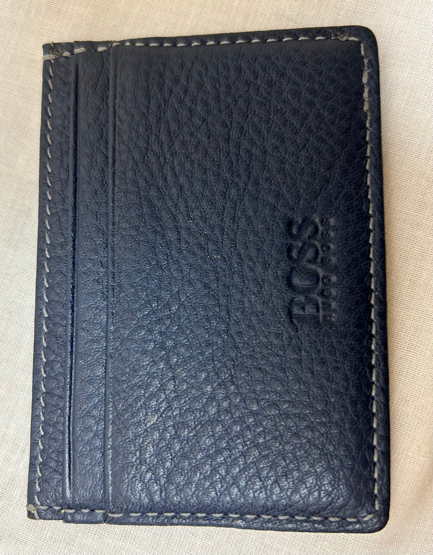 Navy Leather Hugo Boss Card Holder