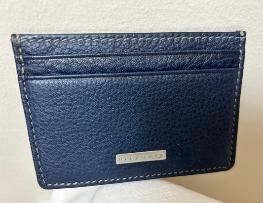 Navy Leather Hugo Boss Card Holder