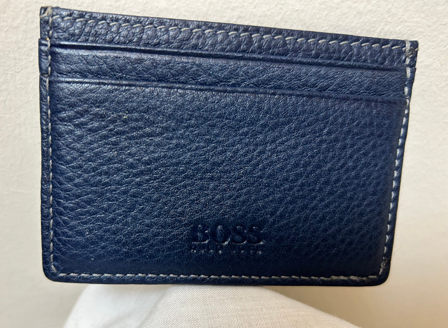 Navy Leather Hugo Boss Card Holder
