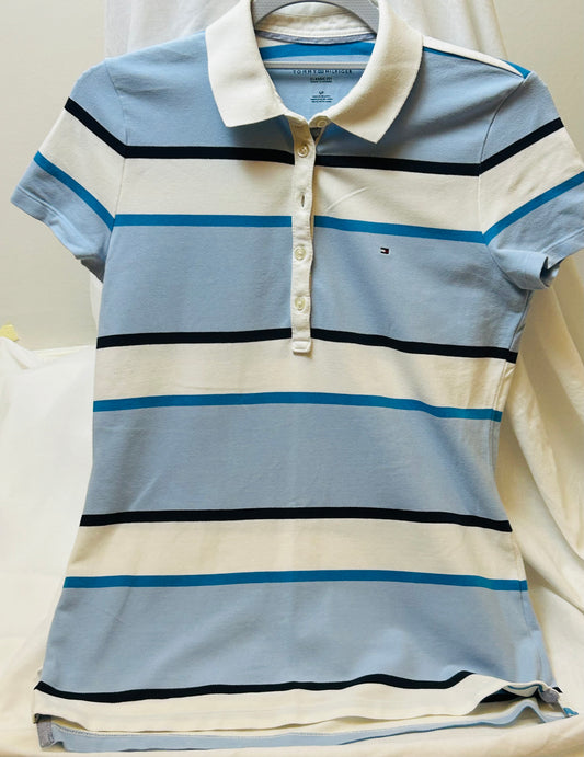 Blue & White Tommy Hilfiger Polo Top