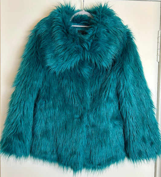 Turquoise Feraud Faux Fur Jacket