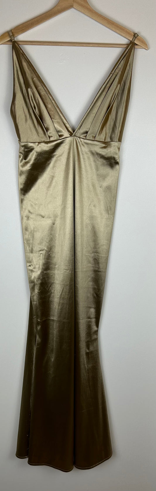 Gold  Boohoo Long Dress