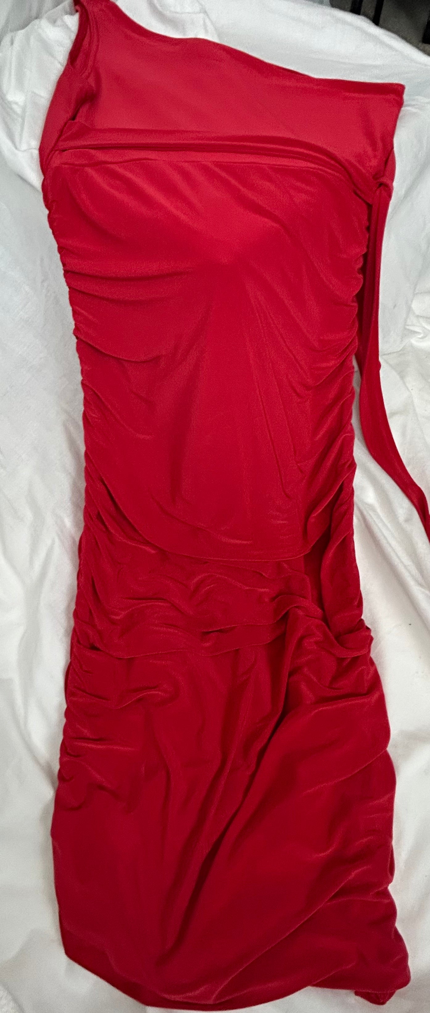 Red Asymmetrical Femme Luxe Dress