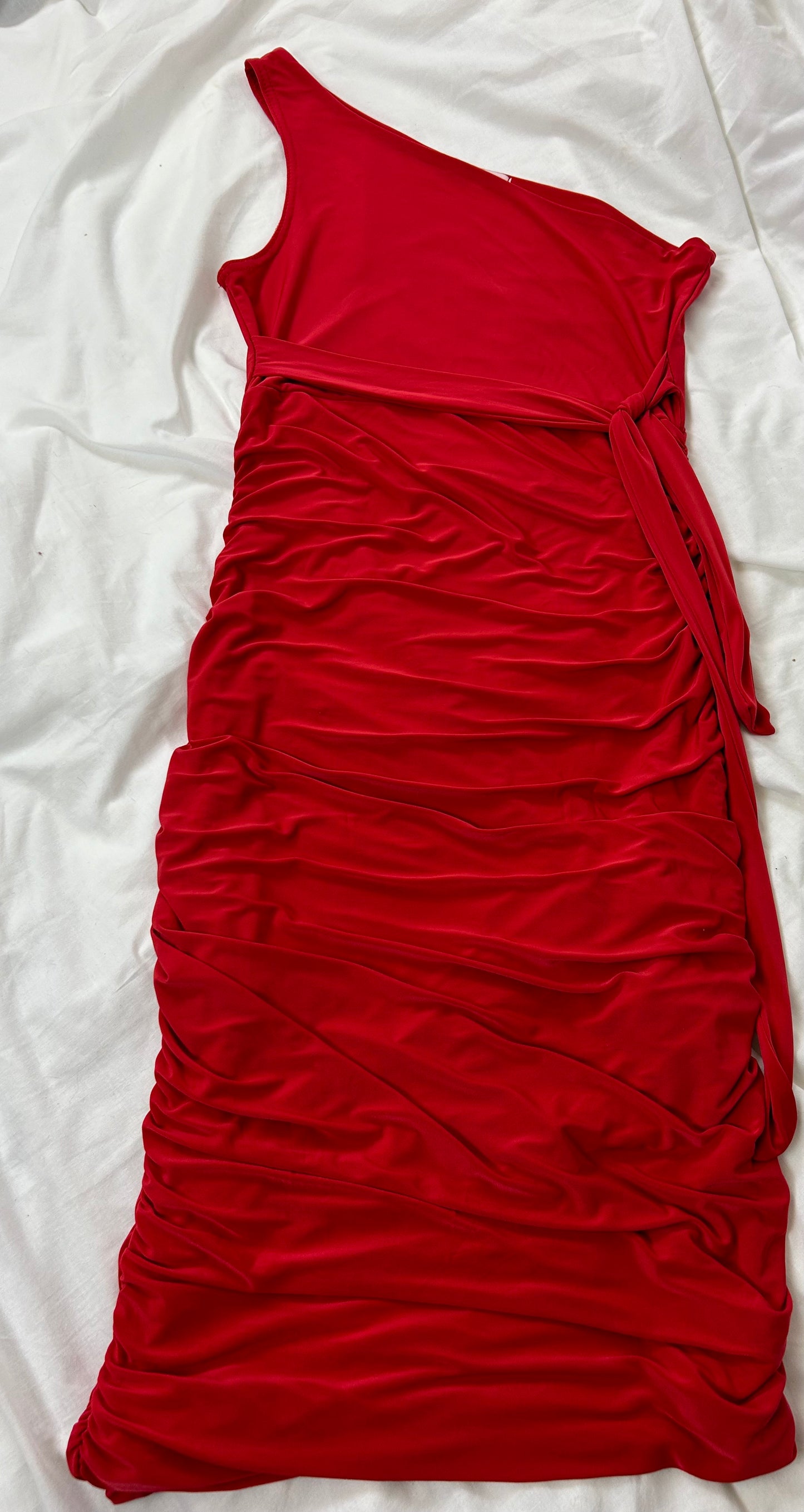 Red Asymmetrical Femme Luxe Dress