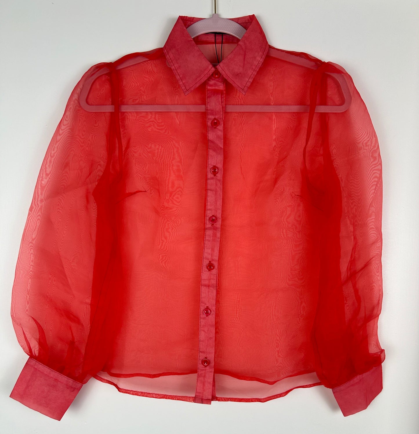 Red Chiffon Boohoo Blouse