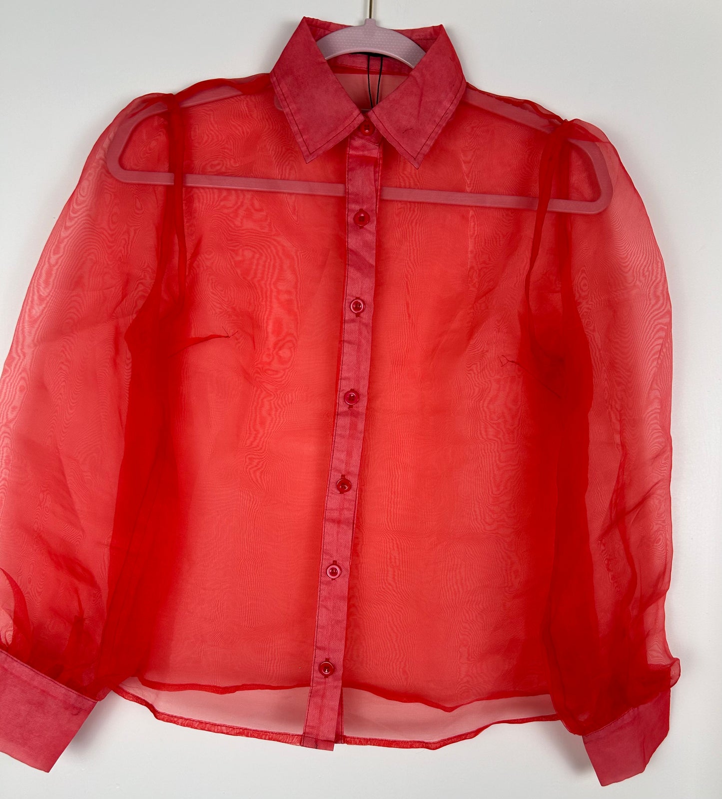 Red Chiffon Boohoo Blouse