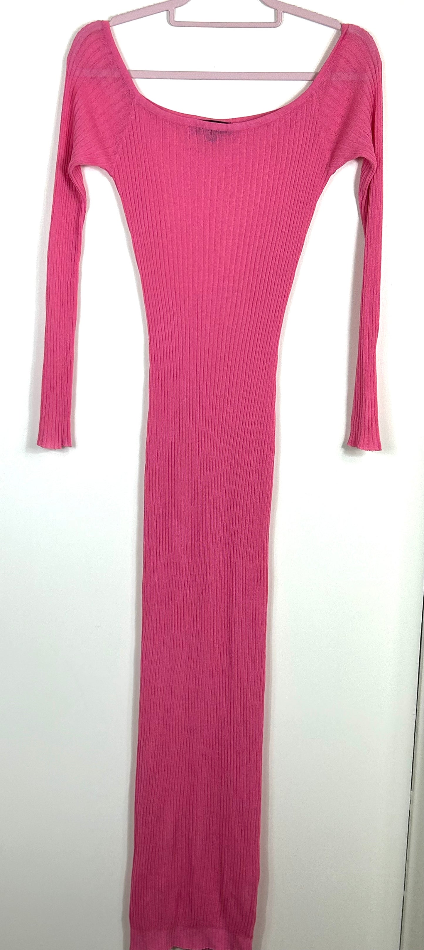 Pink Long Knitted Dress