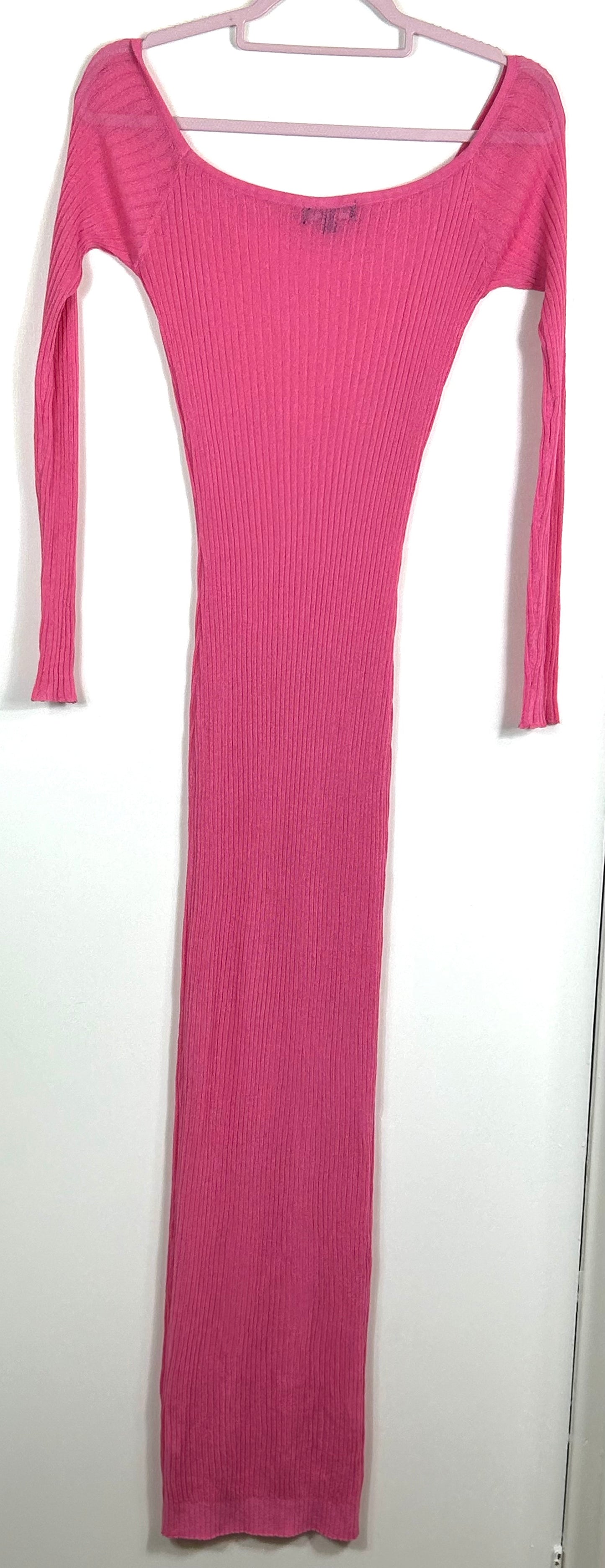 Pink Long Knitted Dress