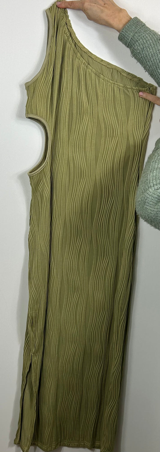 Olive Green Asymmetrical SHEIN Dress