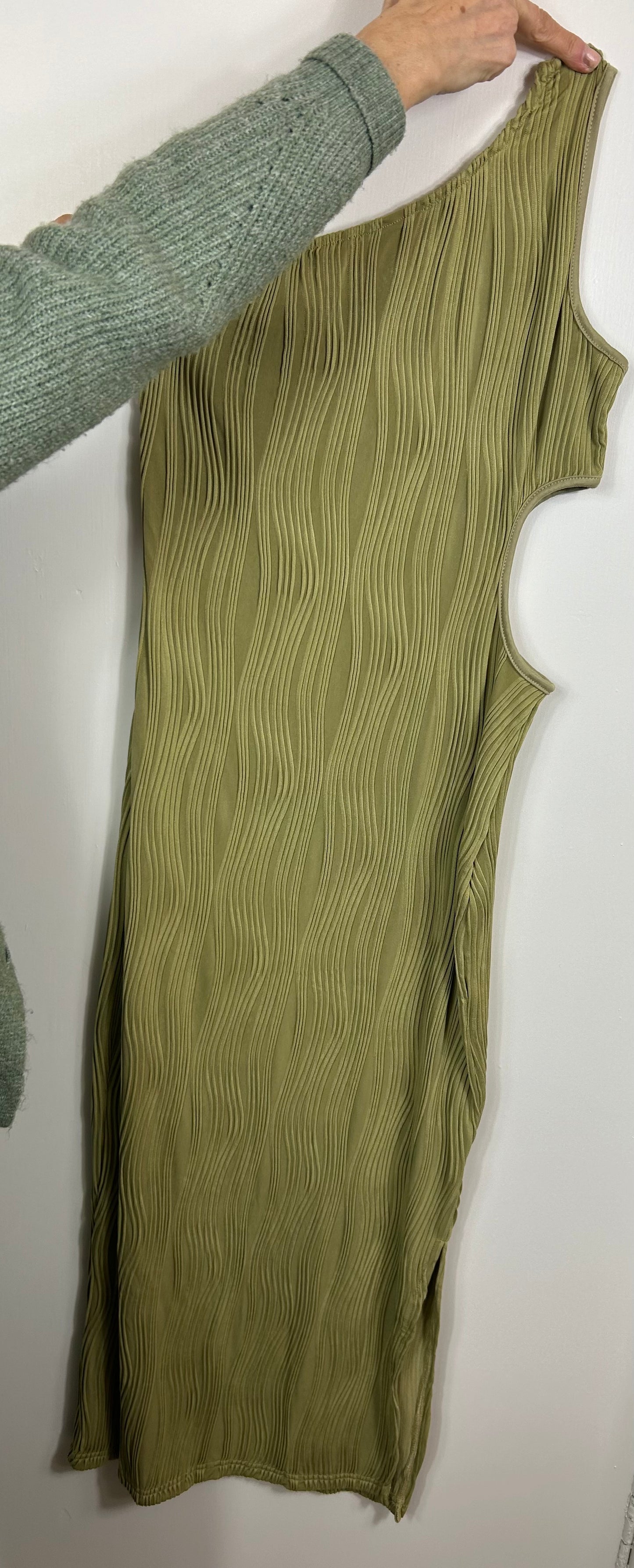 Olive Green Asymmetrical SHEIN Dress
