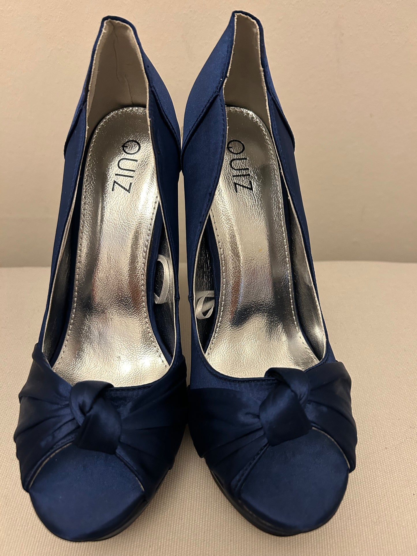 Navy Quiz Satin Shoes