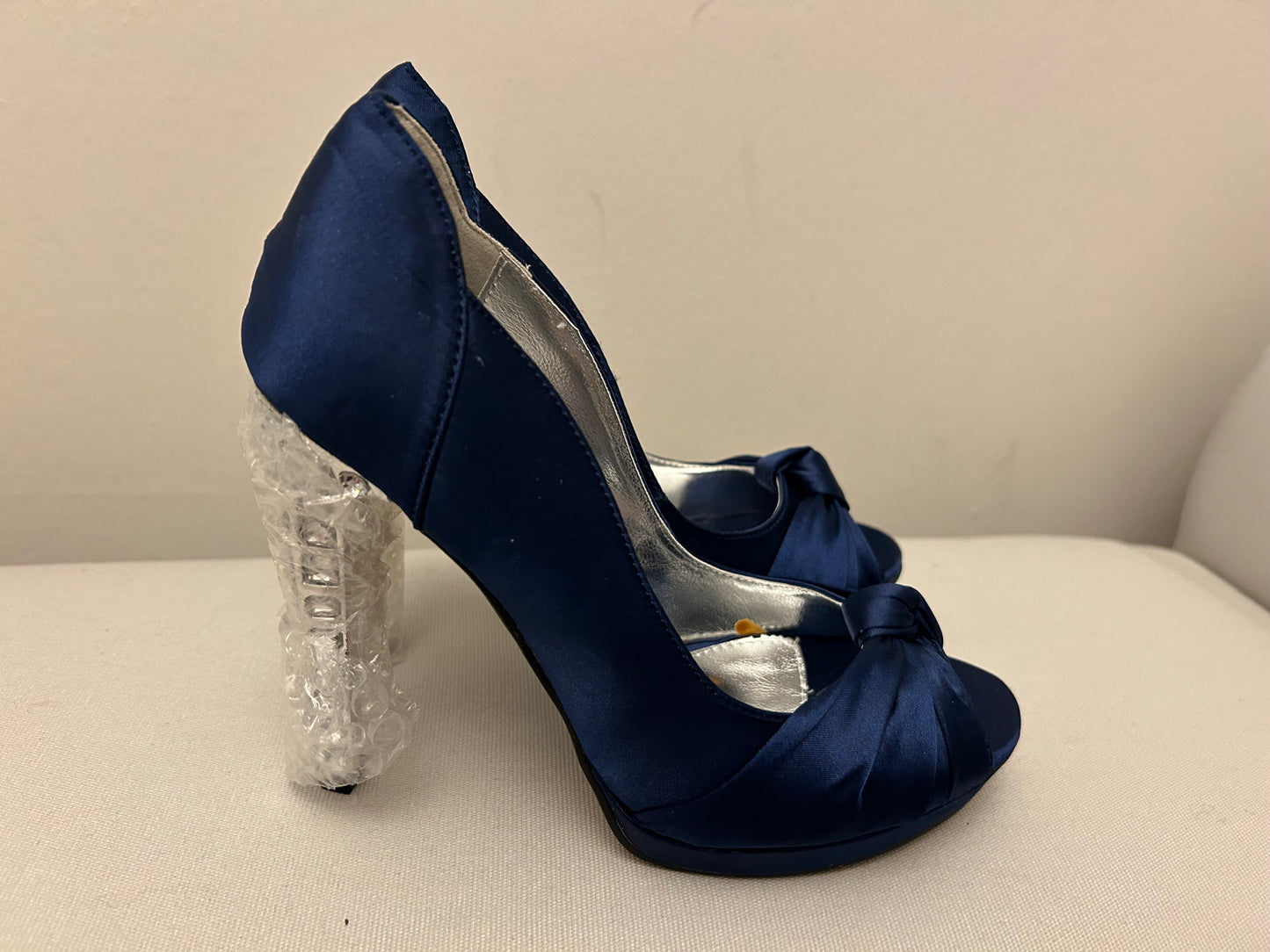 Navy Quiz Satin Shoes