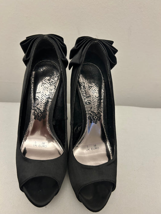 Black Satin Red Herring Stiletto