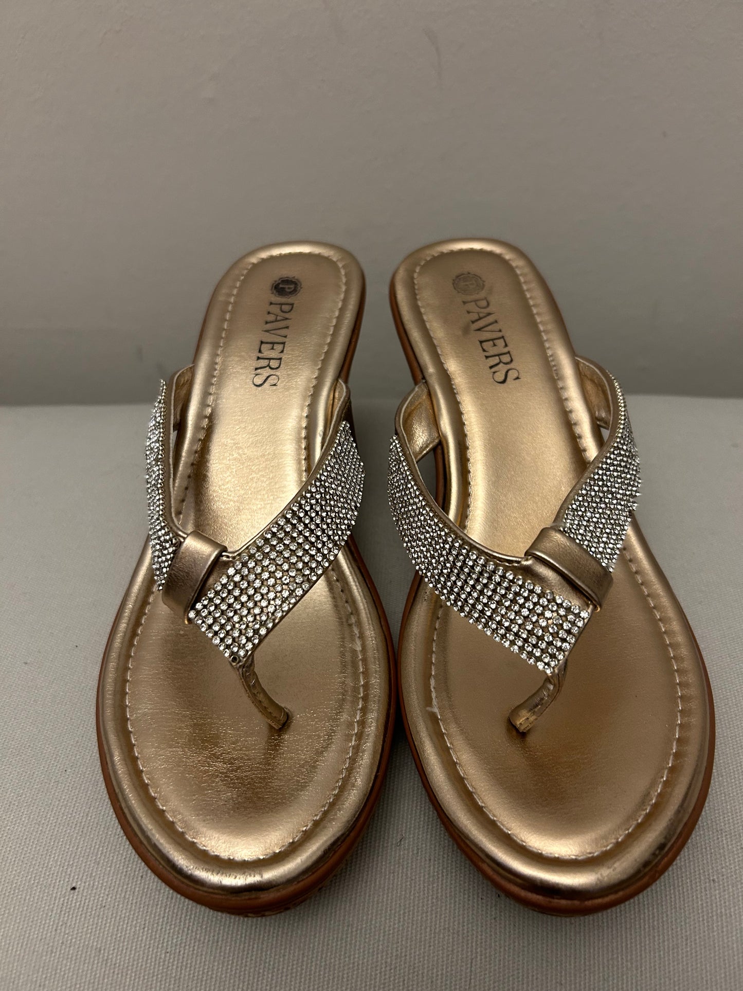 Gold & Diamante Pavers Wedges