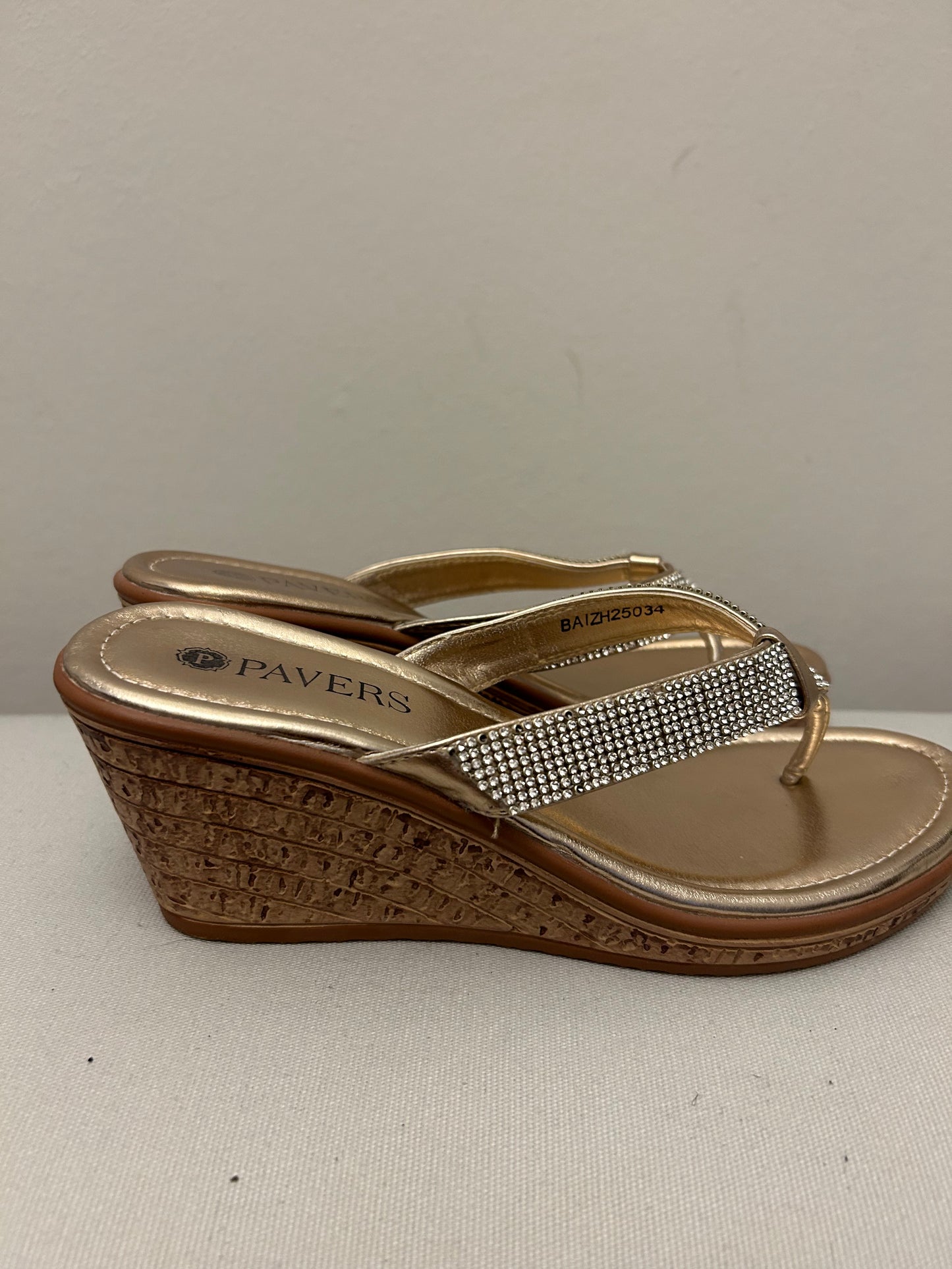 Gold & Diamante Pavers Wedges