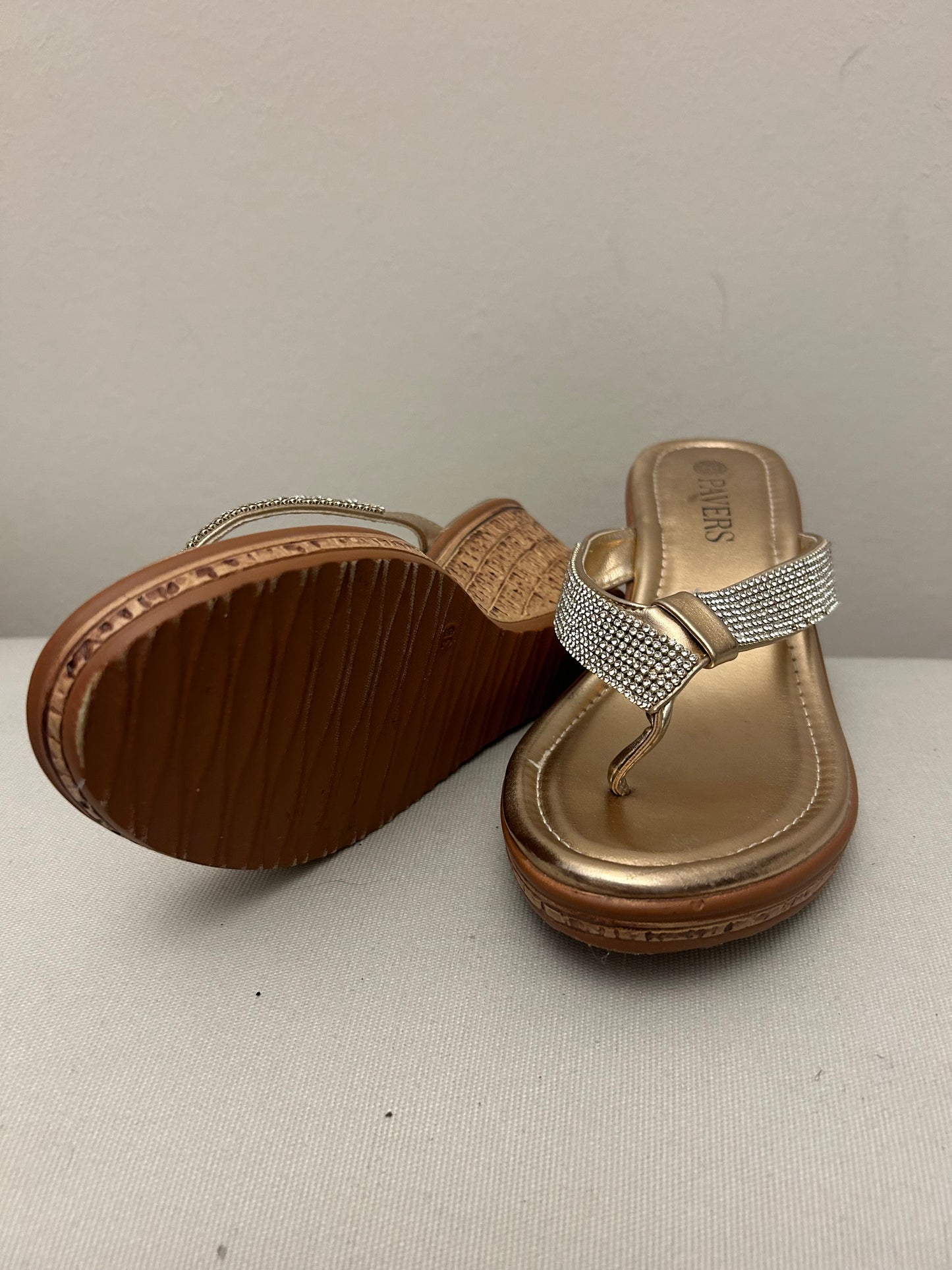 Gold & Diamante Pavers Wedges