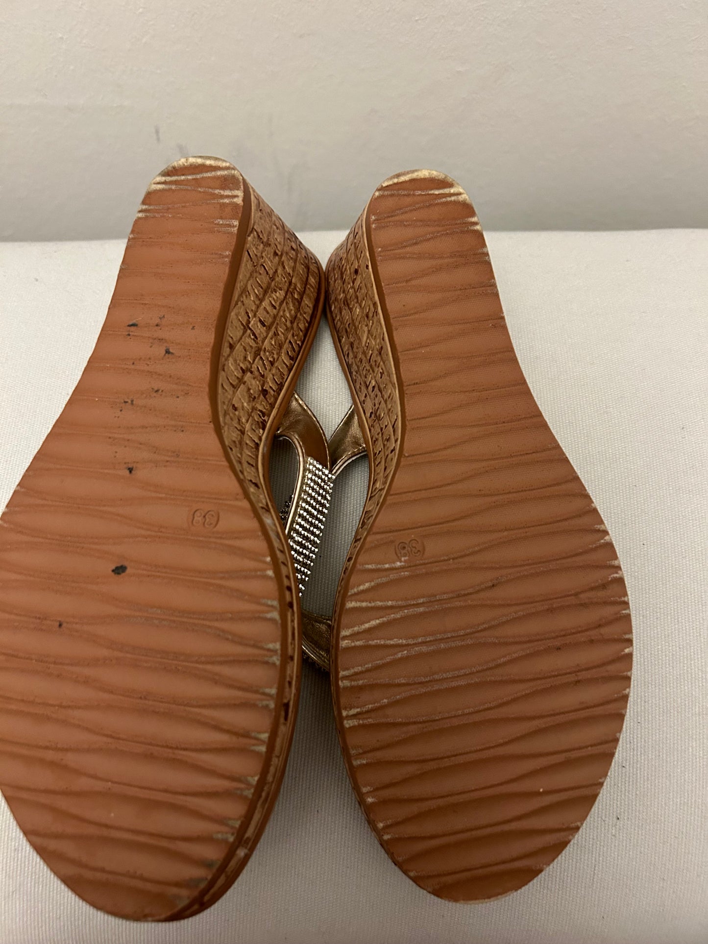 Gold & Diamante Pavers Wedges