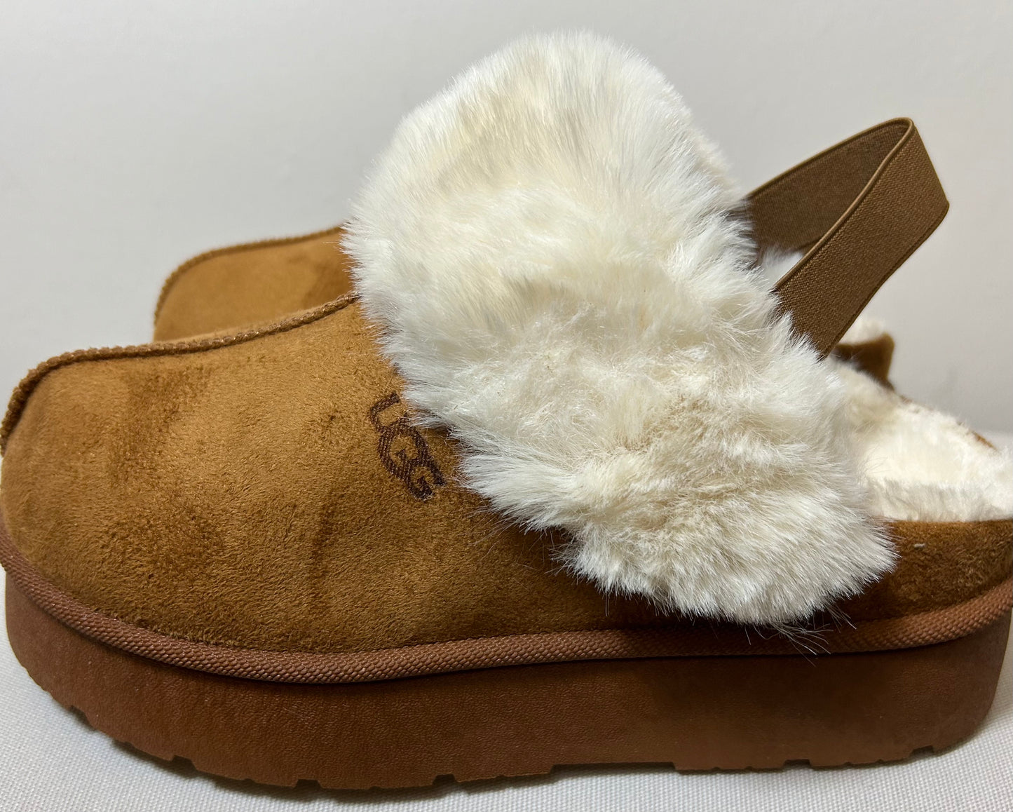 Camel Faux UGGs with Fur & sling backs
