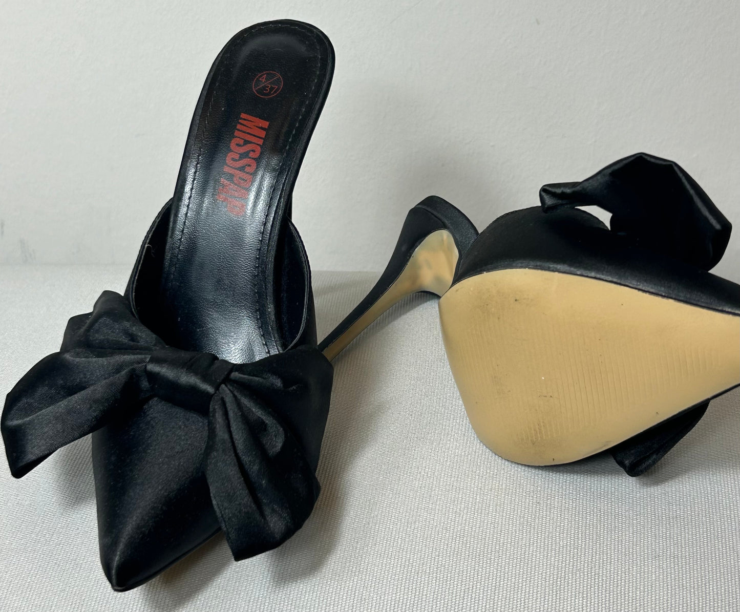 Black Stiletto Evening Shoe with bow