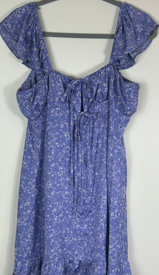 Lilac & White Floral Pattern ZARA Dress