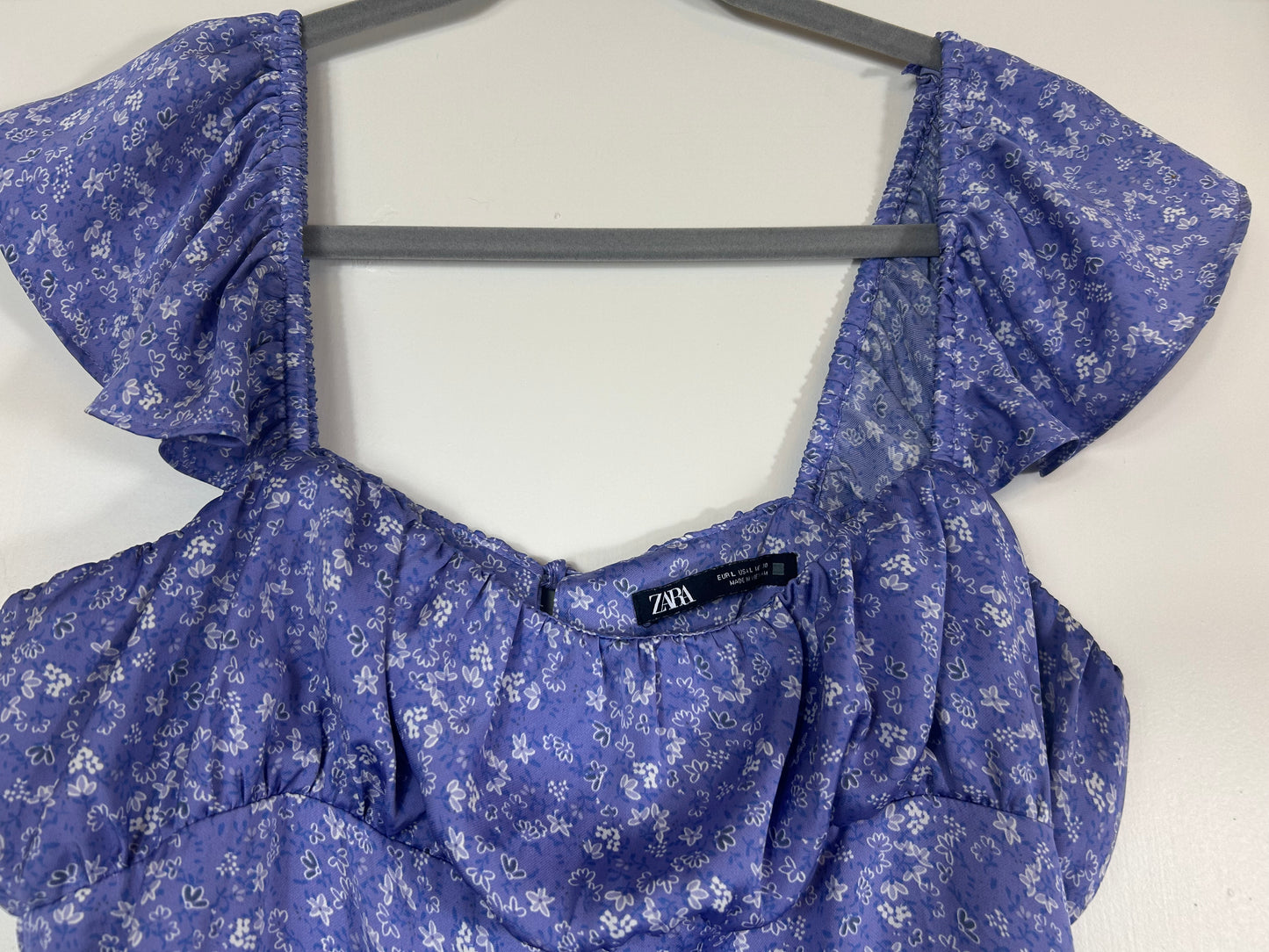 Lilac & White Floral Pattern ZARA Dress