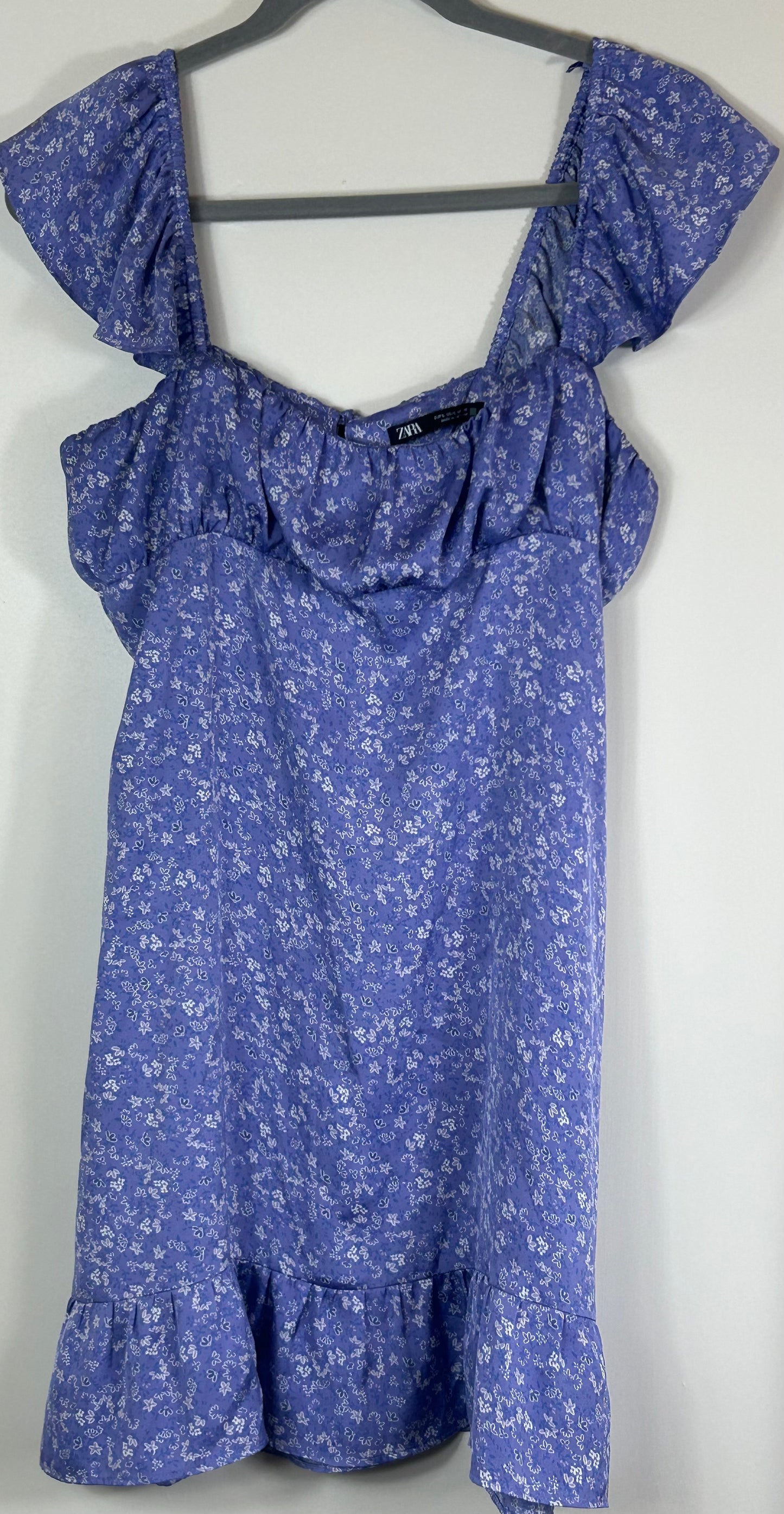 Lilac & White Floral Pattern ZARA Dress