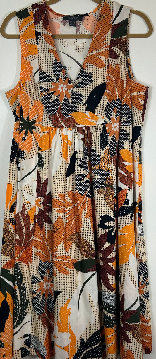 Multi Autumnal Coloured Sleeveless Dress