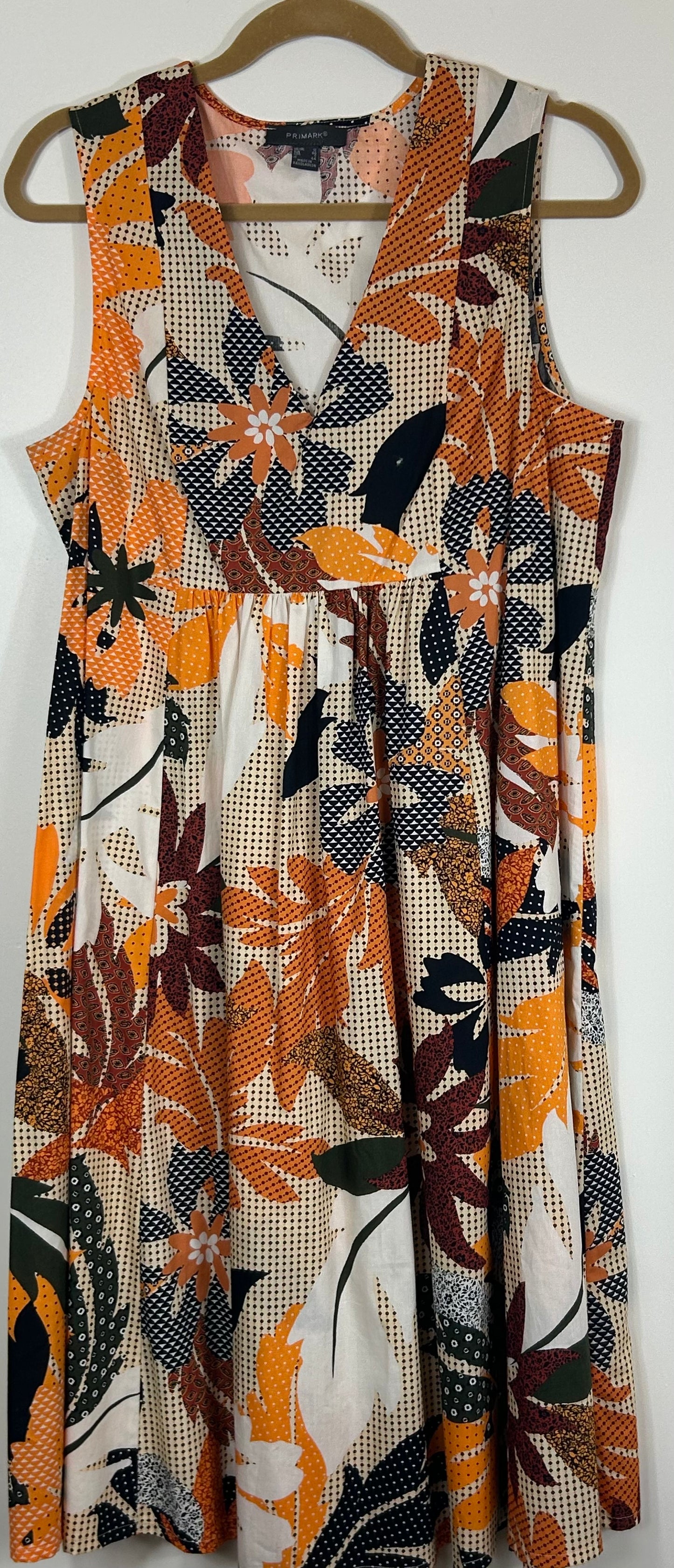 Multi Autumnal Coloured Sleeveless Dress