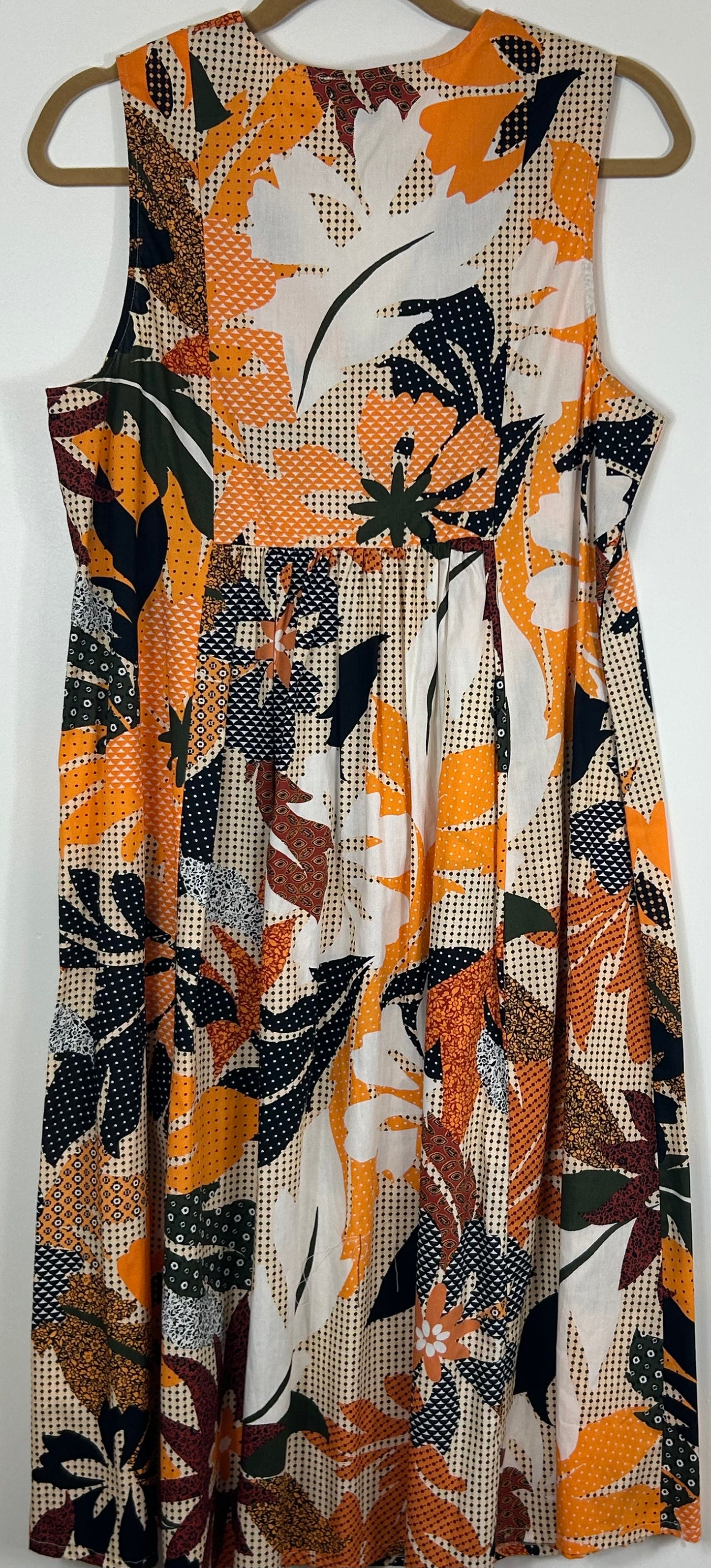 Multi Autumnal Coloured Sleeveless Dress