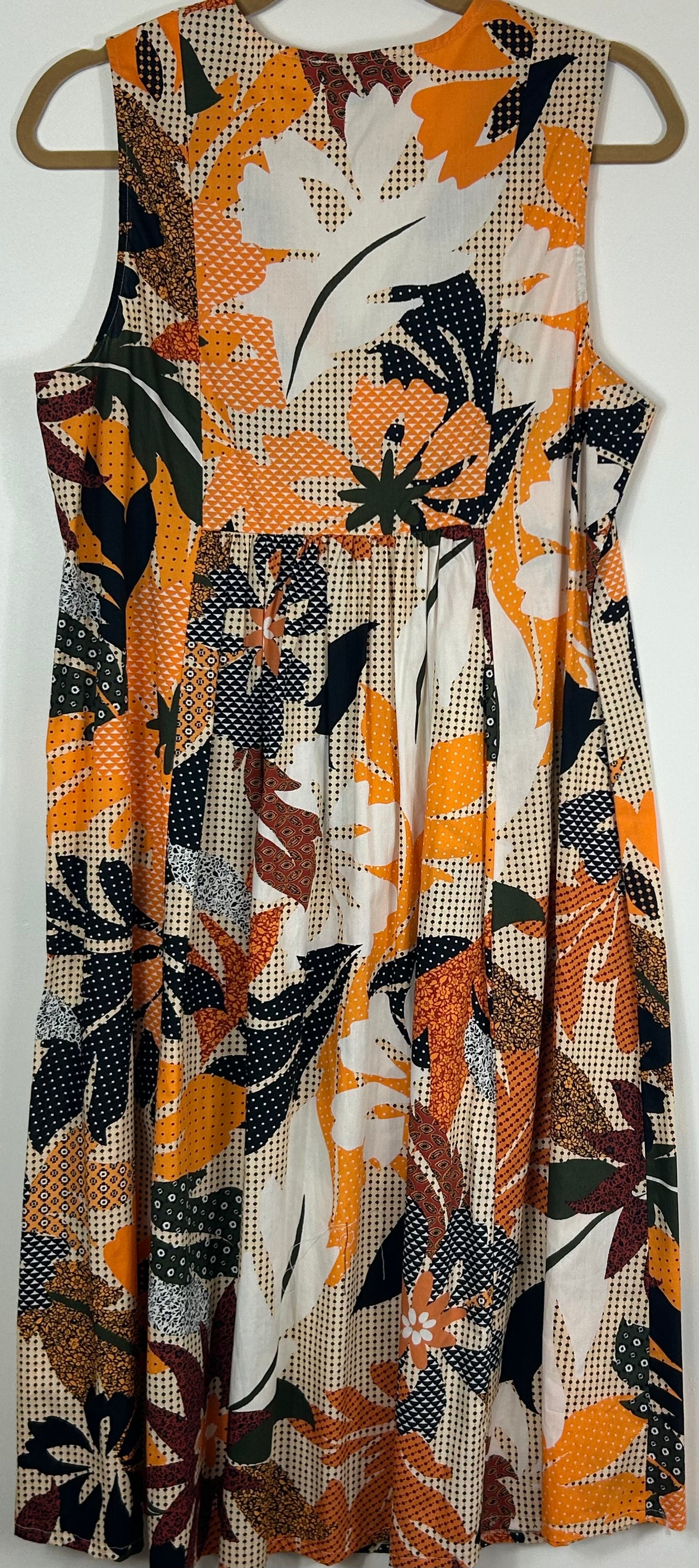Multi Autumnal Coloured Sleeveless Dress