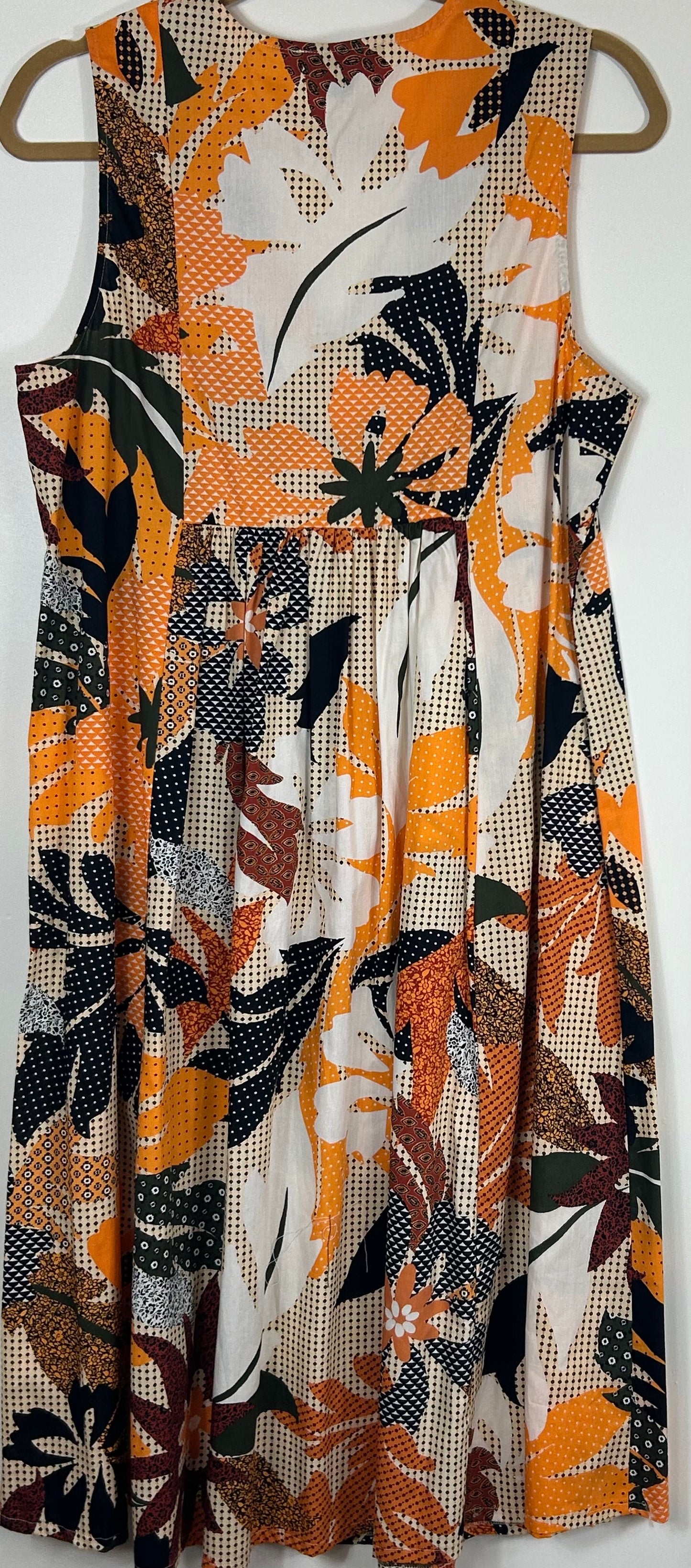 Multi Autumnal Coloured Sleeveless Dress
