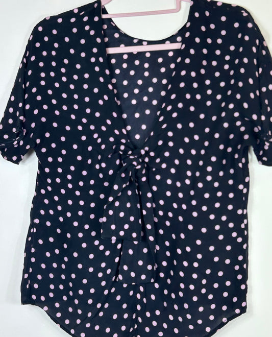 Navy & Pink ZARA Blouse