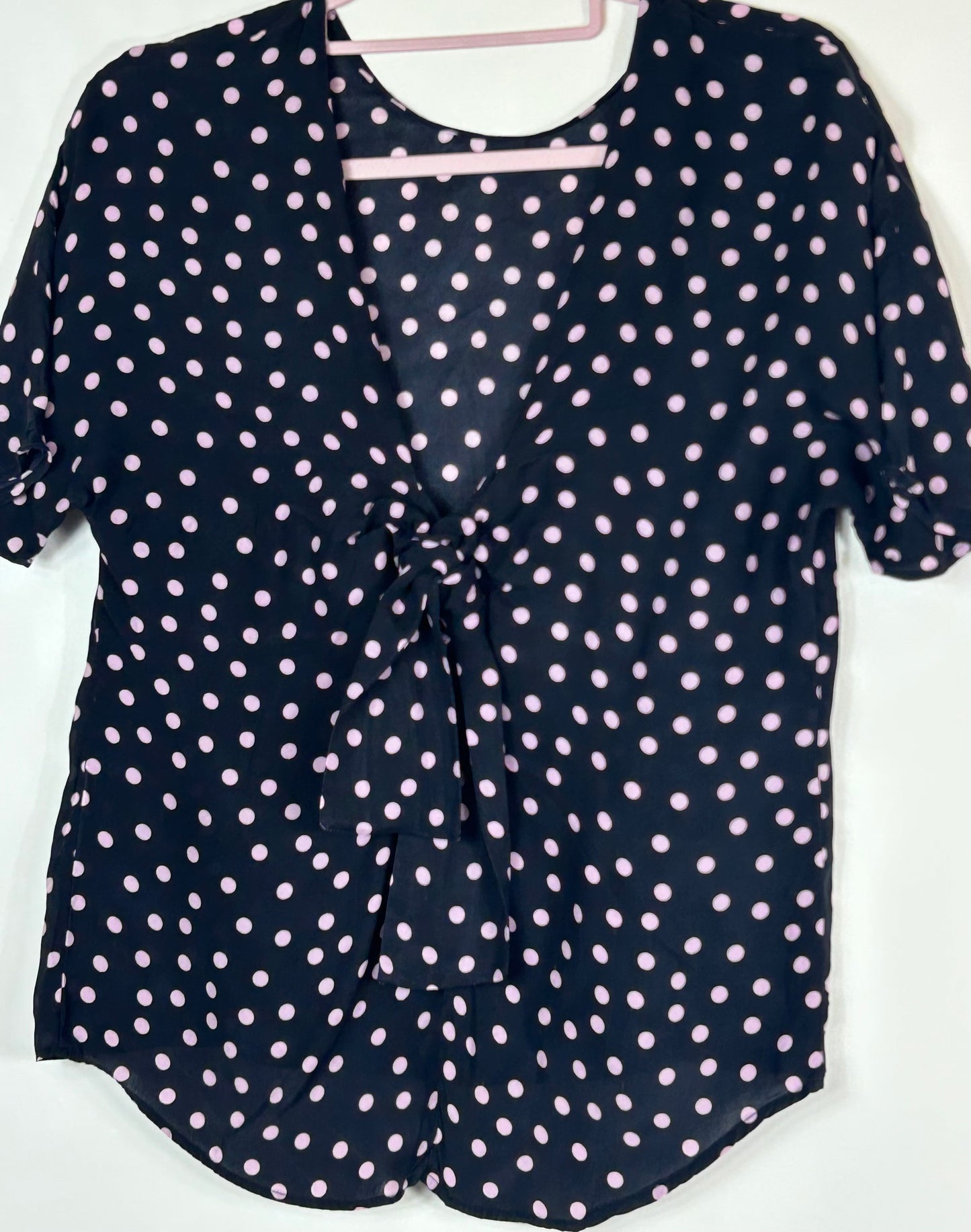 Navy & Pink ZARA Blouse
