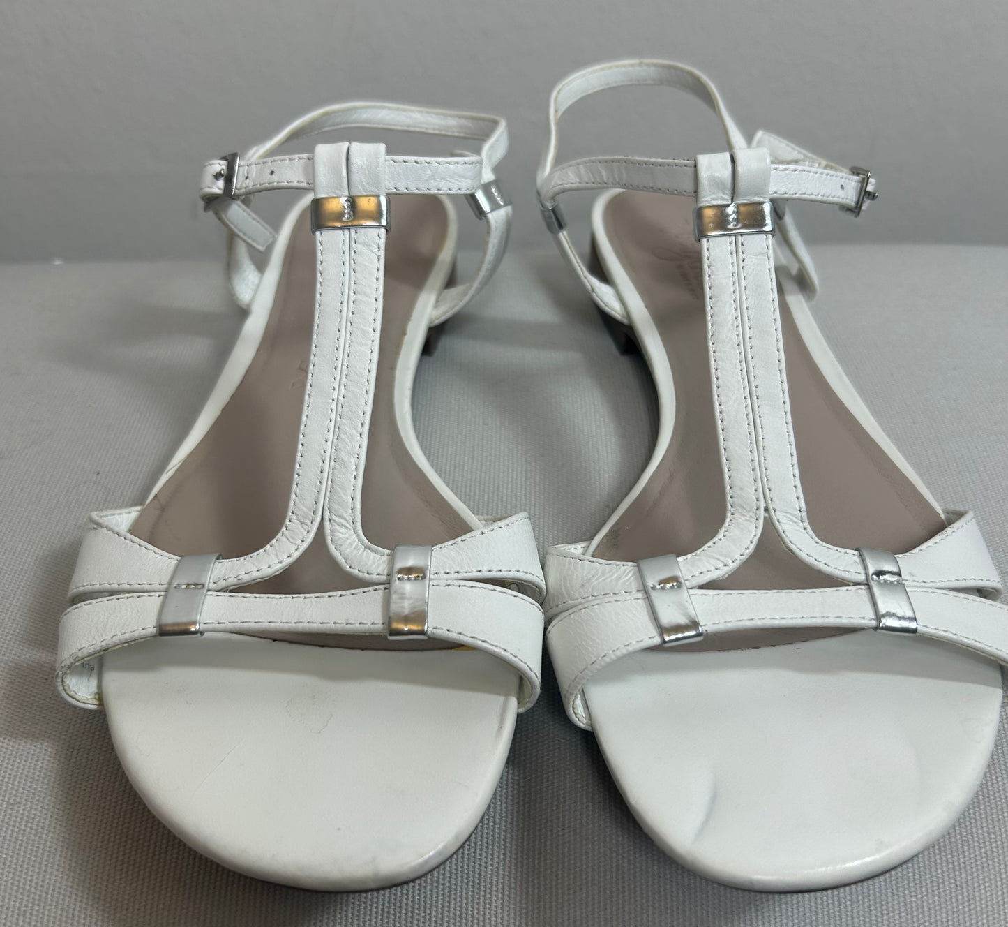 White Footgove Flat Strappy Sandals