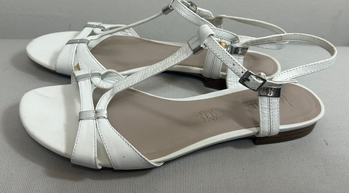 White Footgove Flat Strappy Sandals