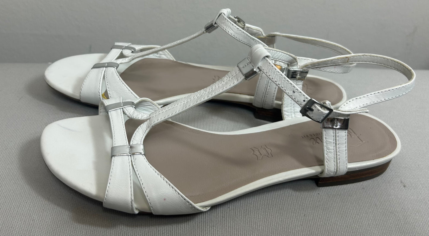 White Footgove Flat Strappy Sandals